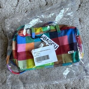 BAGGU Madras Bowler Bag